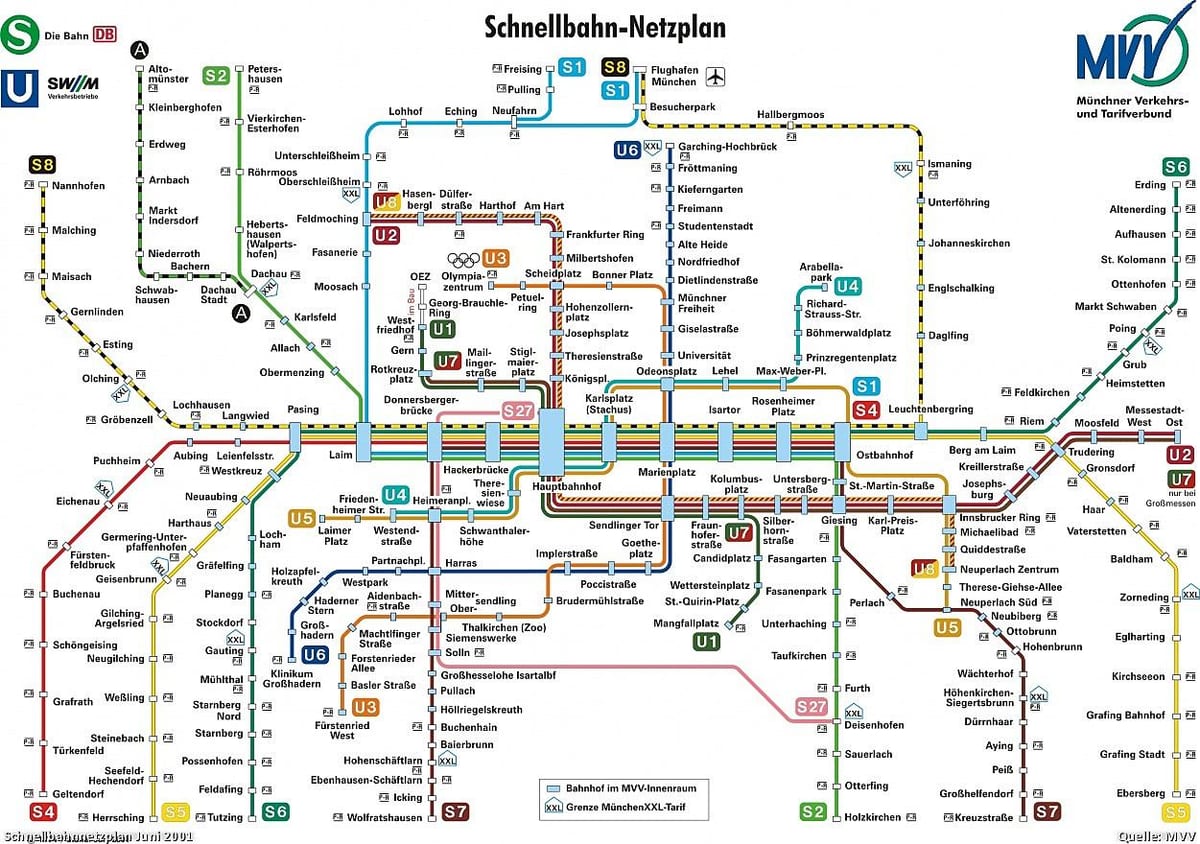 munchen ขนส่งแผนที่