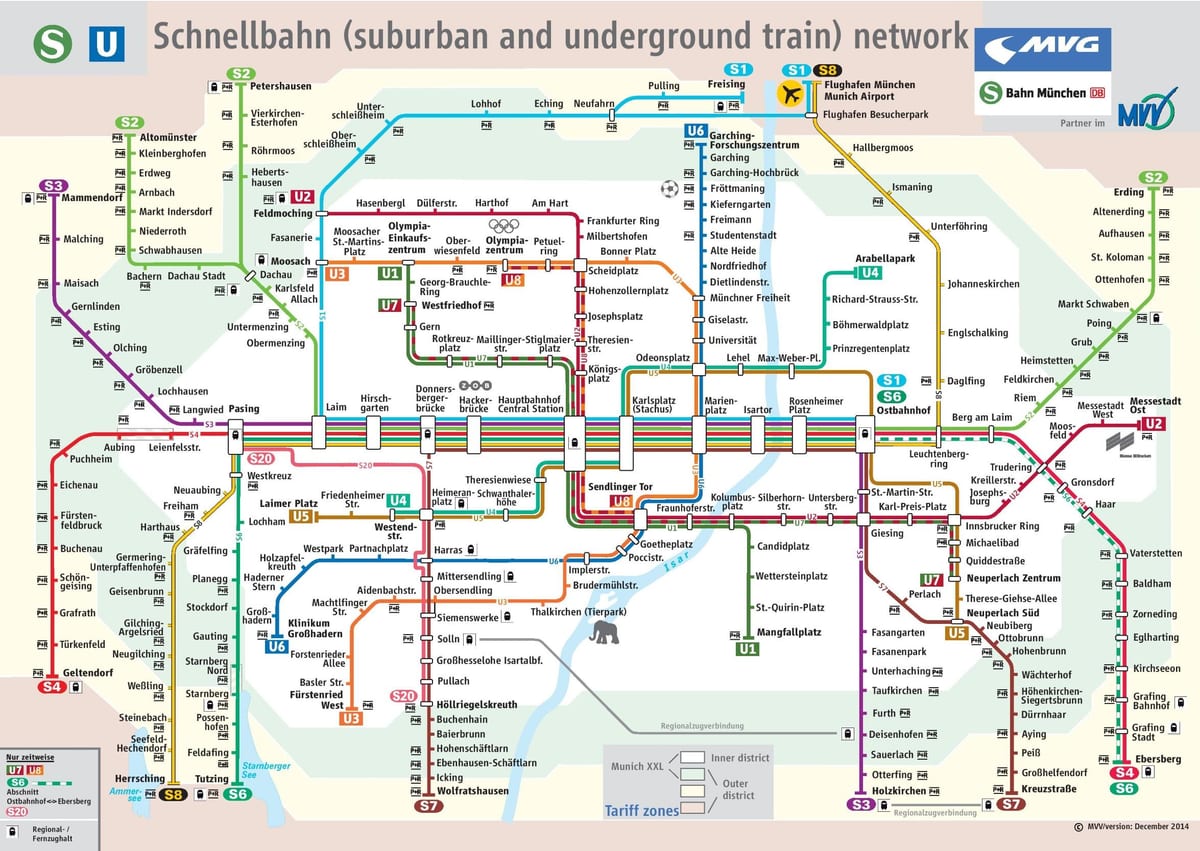 มิวนิคฟรถไฟบนแผนที่