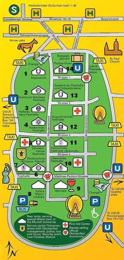 แผนที่ของมิวนิค breweries