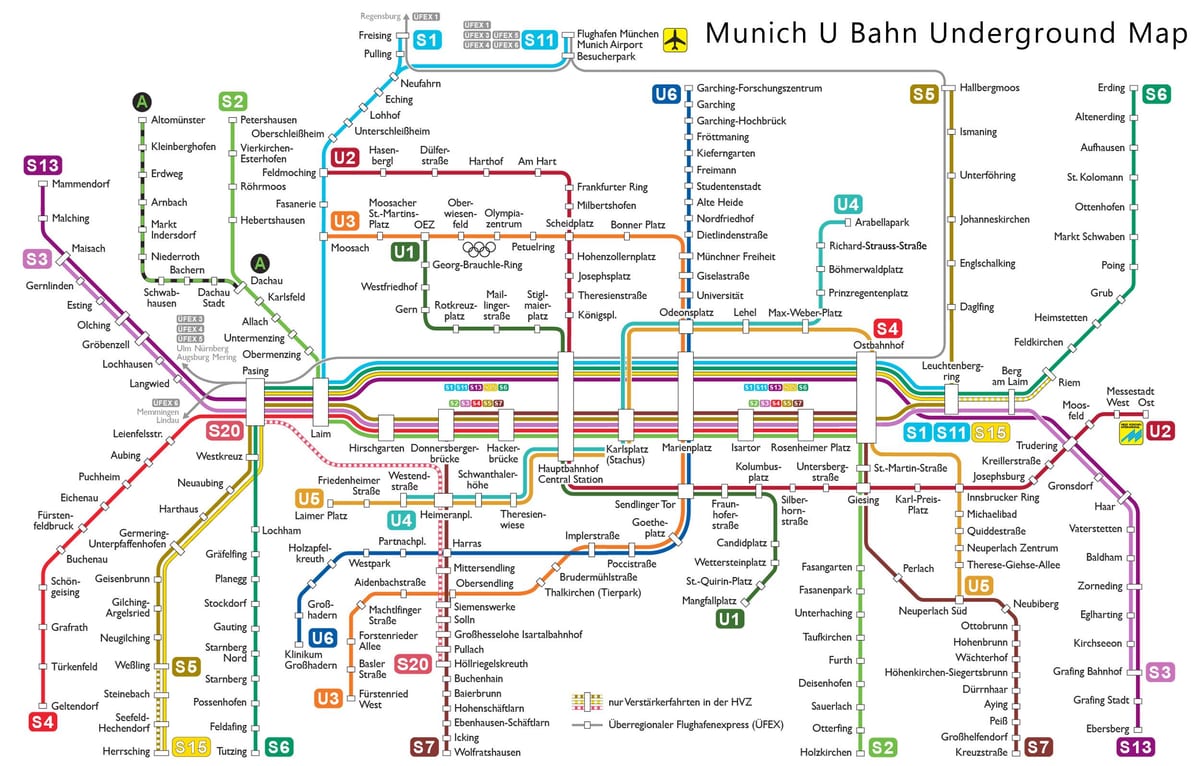 munchen u bahn แผนที่