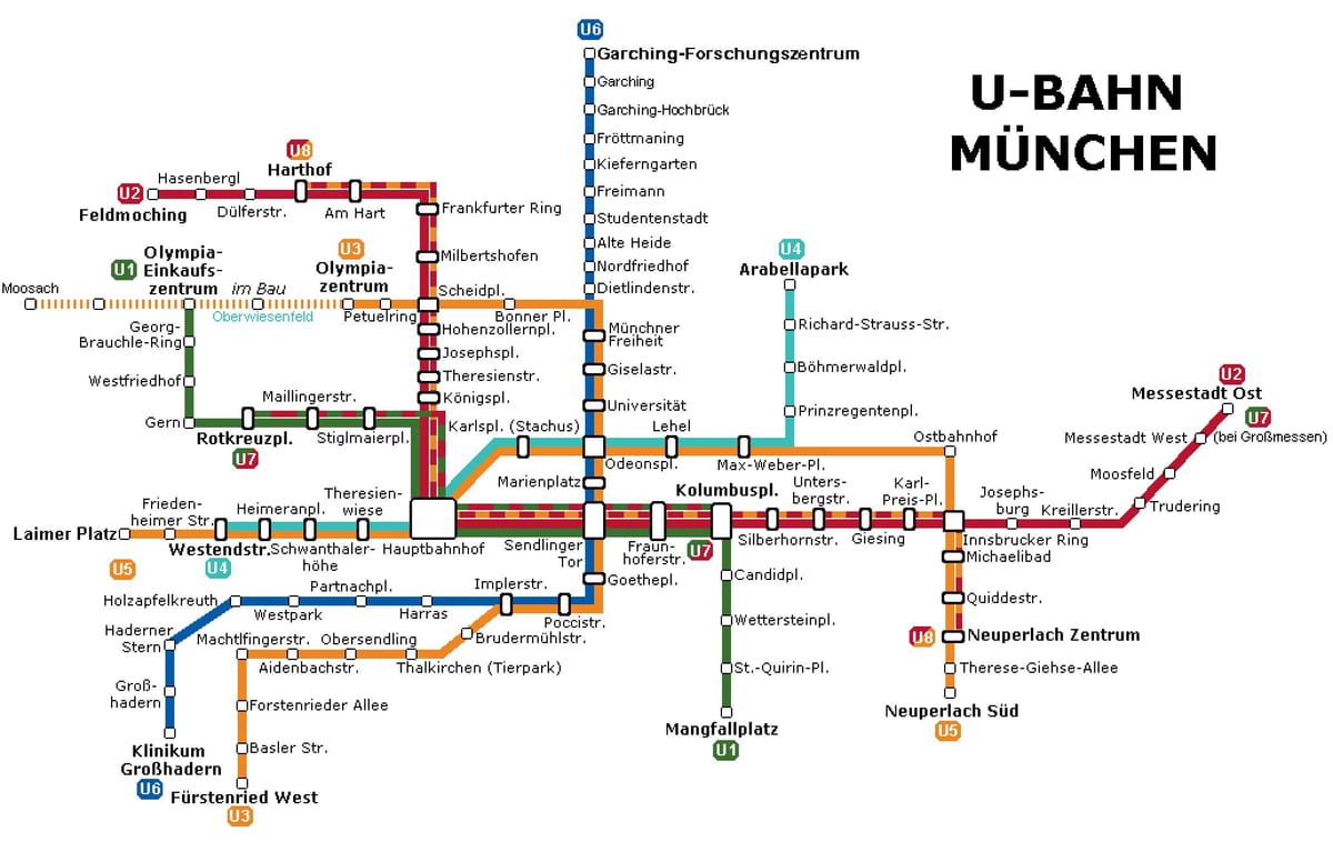 ubahn แผนที่มิวนิค