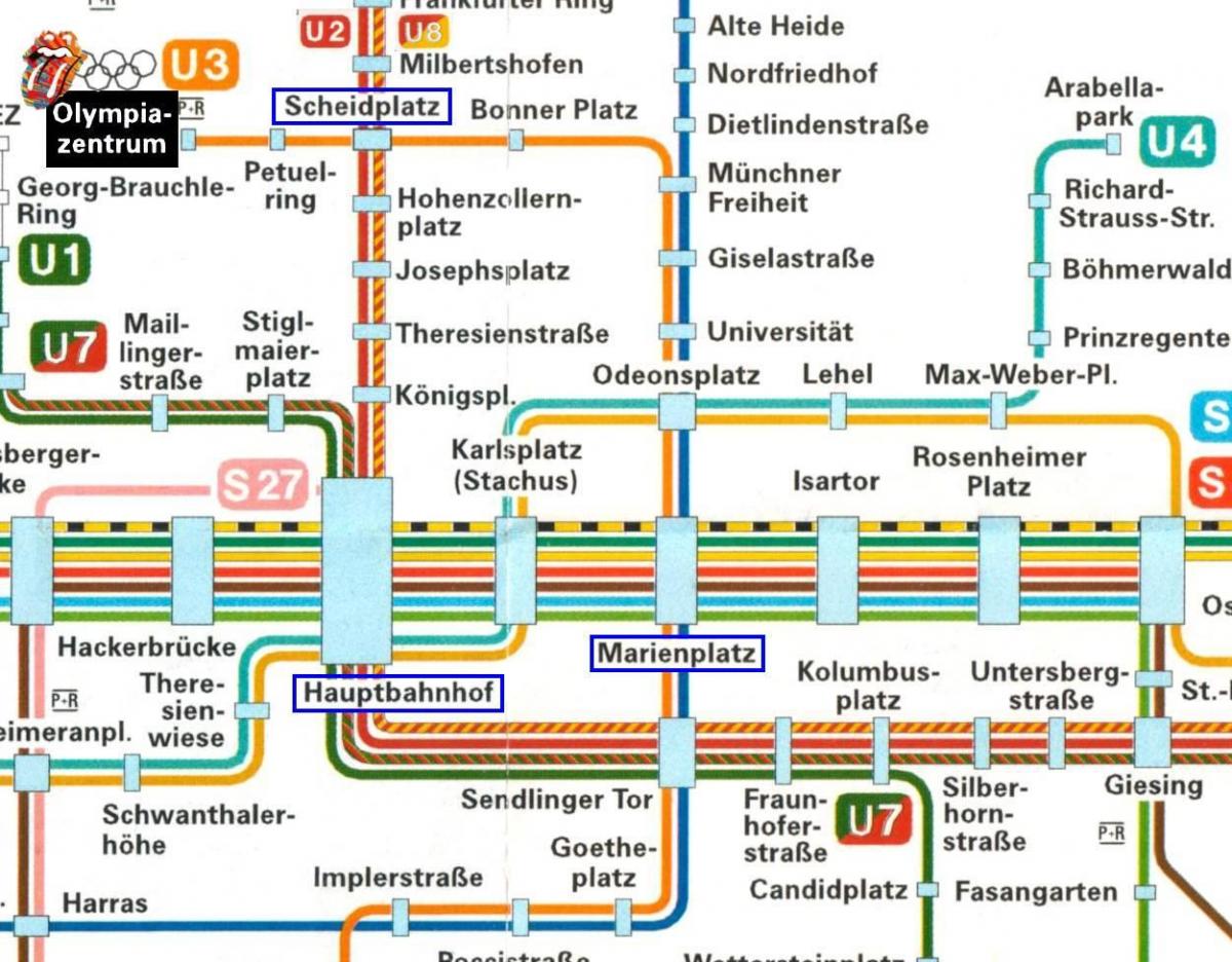 แผนที่ของมิวนิค hauptbahnhof
