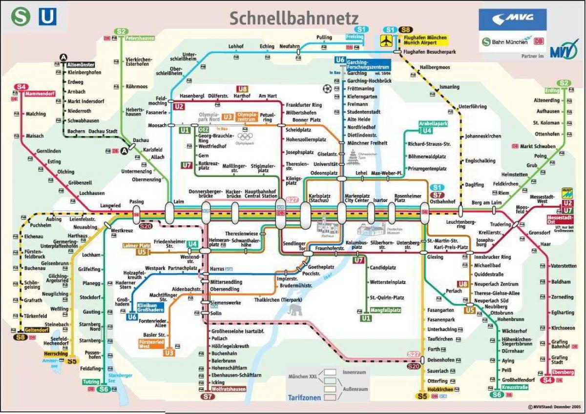 münchen แผนที่รถไฟใต้ดิน