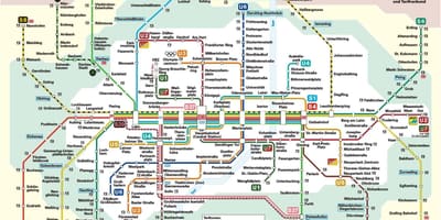 มิวนิคสถานีรถบนแผนที่