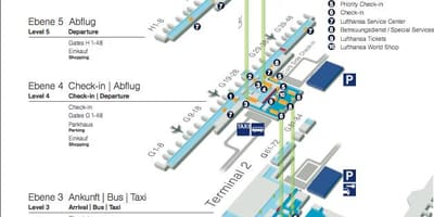 แผนที่ของมิวนิคสนามบิน lufthansa
