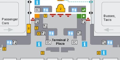 แผนที่ของมิวนิคสนามบิน arrivals