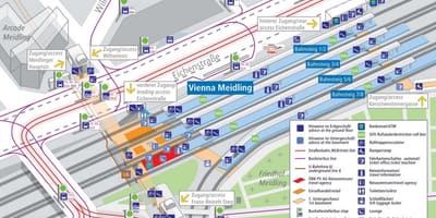มิวนิคที่สถานีรถไฟแพลตฟอร์มบนแผนที่