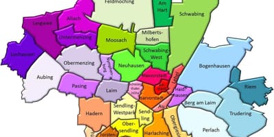 มิวนิค districts. kgm แผนที่