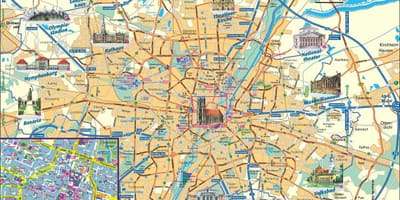 เมืองบนแผนที่ของมิวนิคเยอรมัน