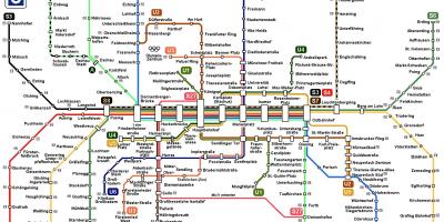 รถไฟใต้ดินแผนที่มิวนิคเยอรมัน